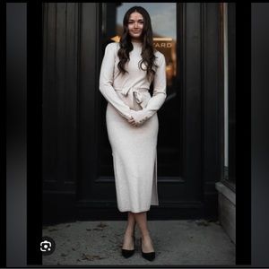 Generation love lulu sweater dress wool cashmere blend belted cutout L large